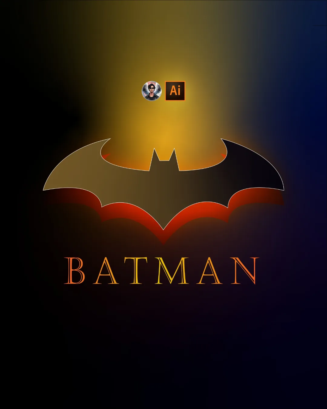3D Batman Symbol Art - Post